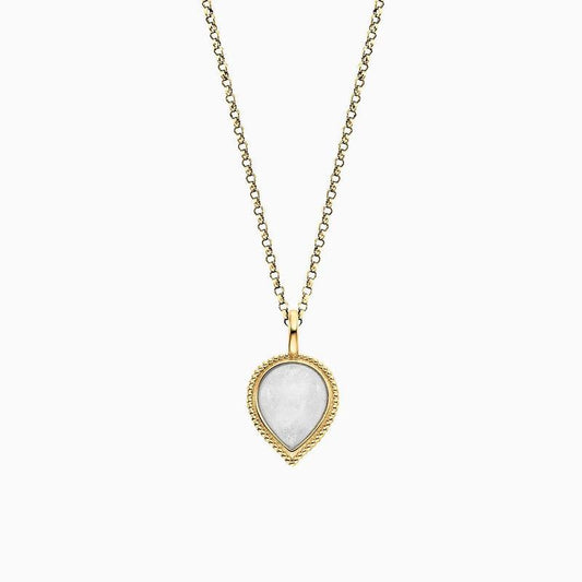 Engelsrufer Silver Pure Moondrop Gold Plated With Moonstone Chain With Pendant