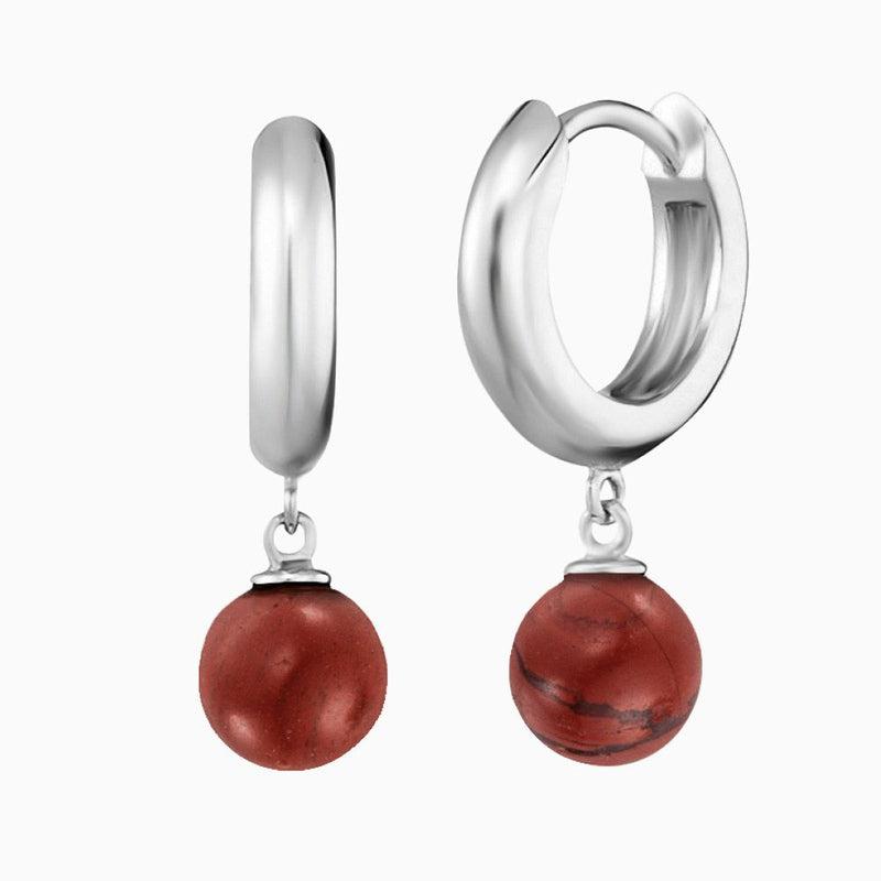 Engelsrufer Silver Red Jasper Pearl Hoops