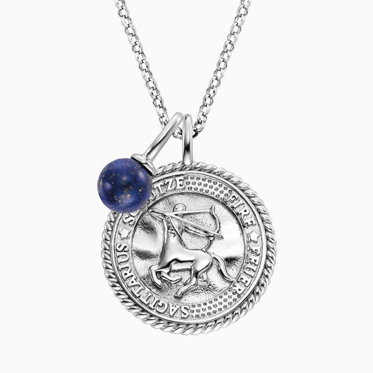 Engelsrufer Silver Sagittarius Lapis lazuli With CZ Necklace
