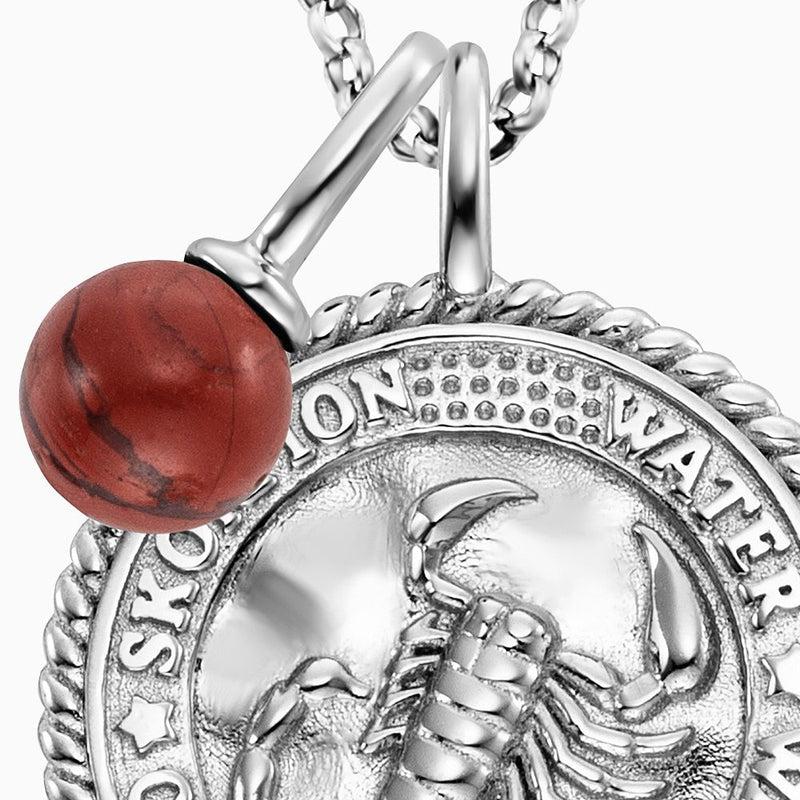 Engelsrufer Silver Scorpio Red Jasper With CZ Necklace