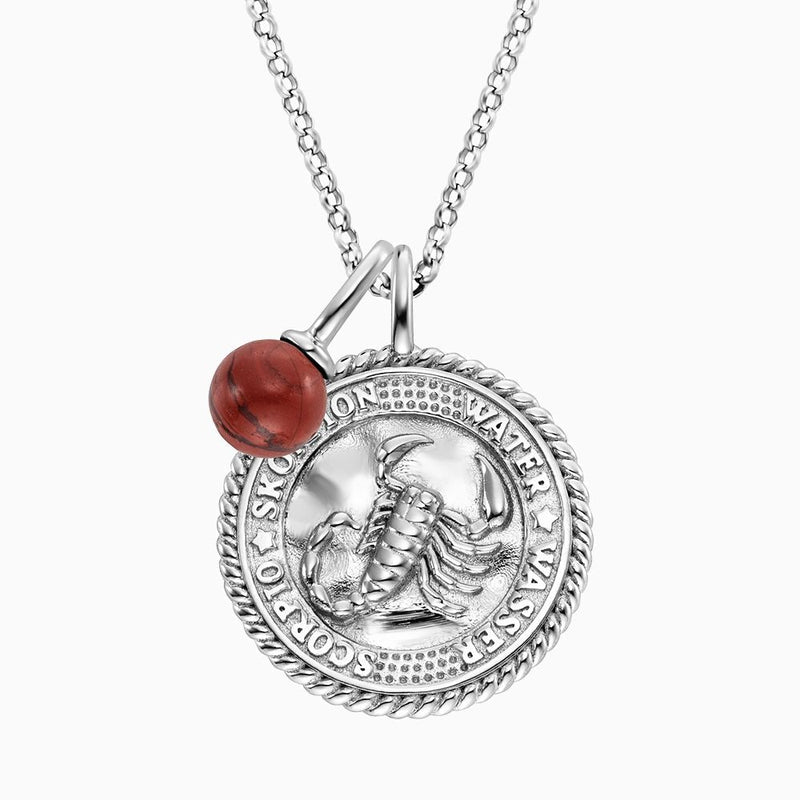 Engelsrufer Silver Scorpio Red Jasper With CZ Necklace