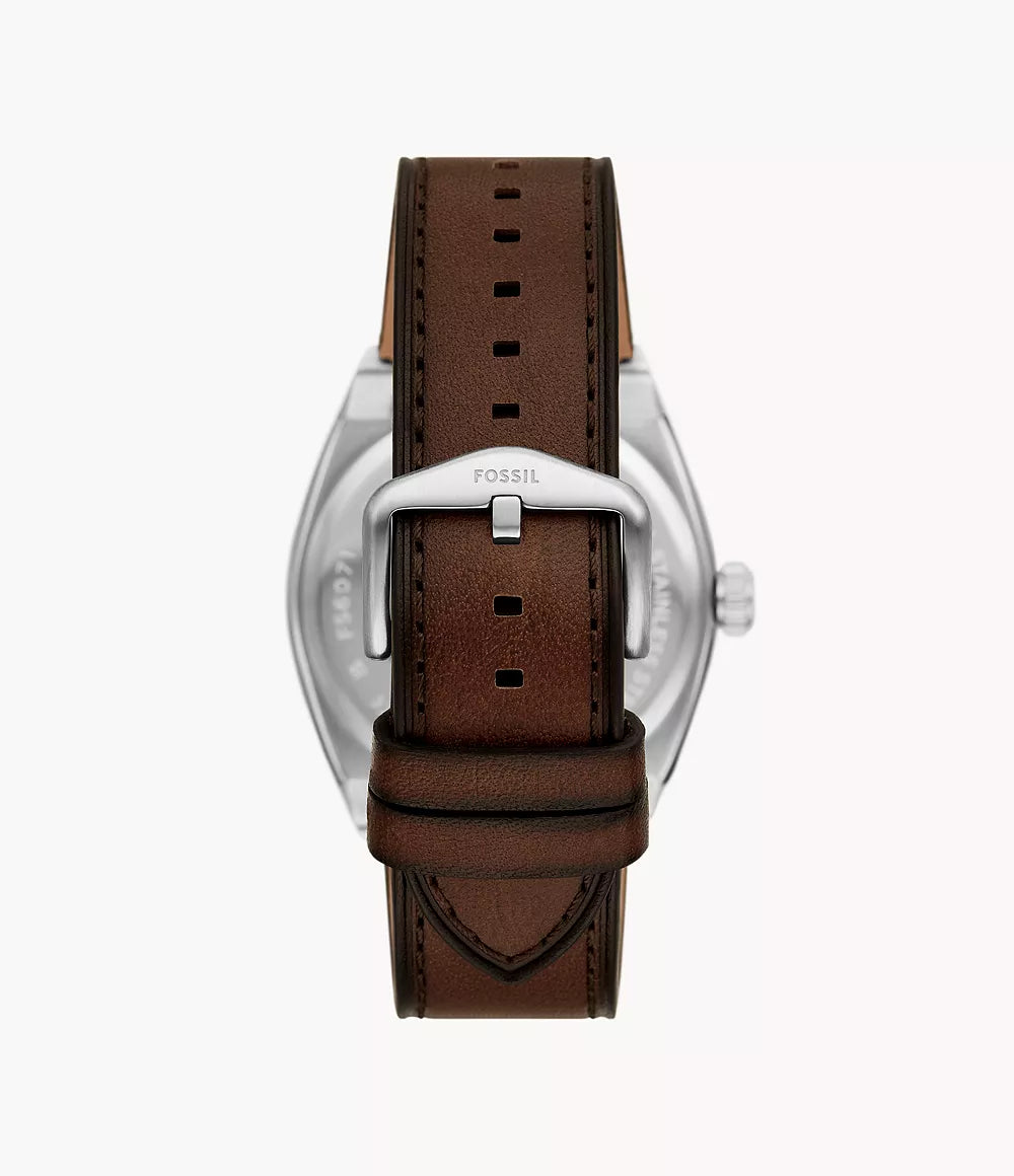 Fossil Everett Three-Hand Date Brown Leather Men's Watch