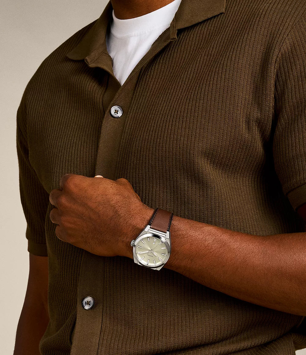 Fossil Everett Three-Hand Date Brown Leather Men's Watch