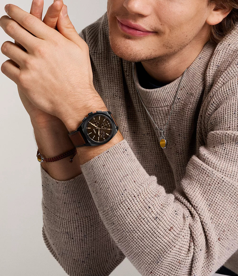 Fossil Everett Chronograph Brown Leather Men's Watch