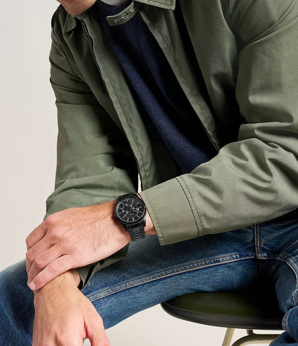 Fossil Pearson Multifunction Black Stainless Steel Men's Watch