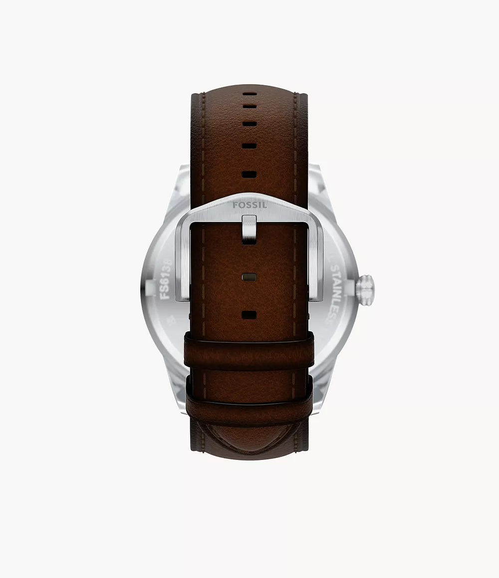 Fossil Pearson Multifunction Brown Leather Men's Watch