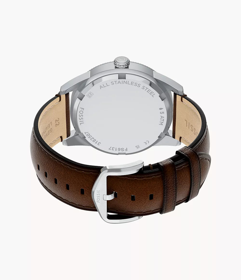 Fossil Pearson Multifunction Brown Leather Men's Watch