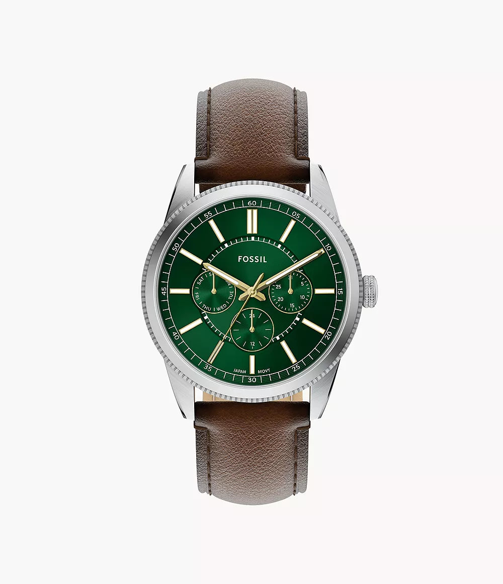 Fossil Pearson Multifunction Brown Leather Men's Watch