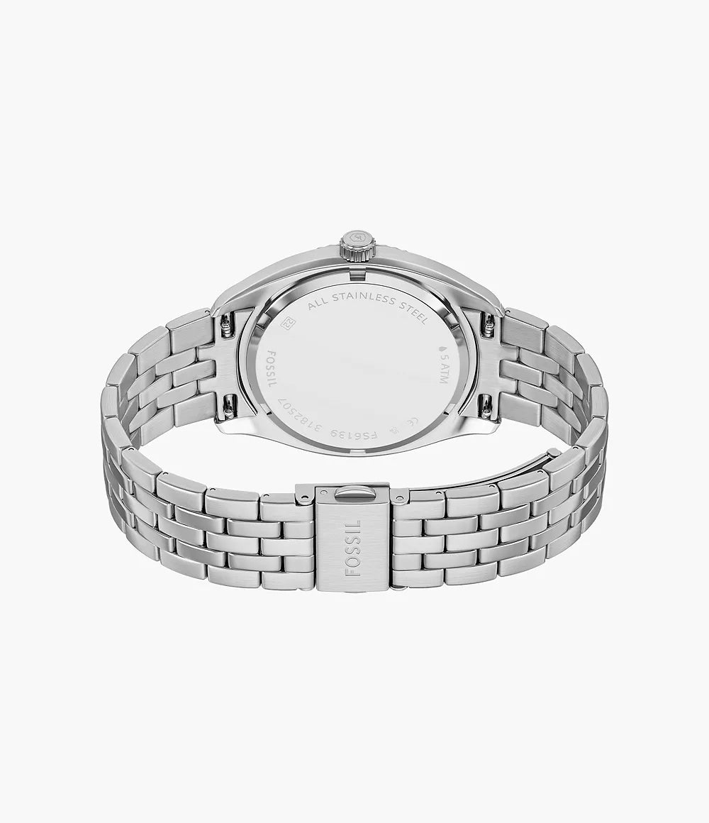 Fossil Campbell Three-Hand Day-Date Stainless Steel Men's Watch