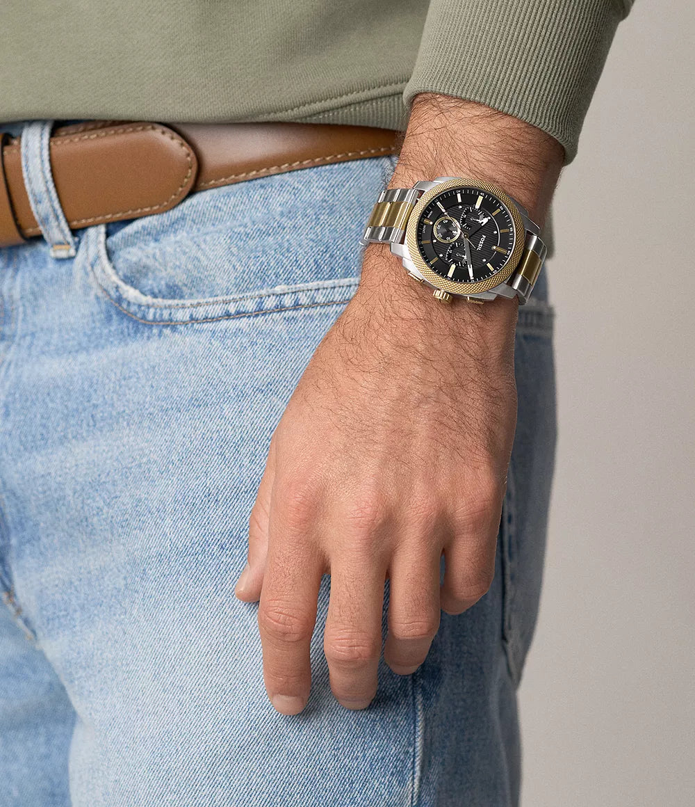 Fossil Machine Chronograph Two-Tone Stainless Steel Men's Watch