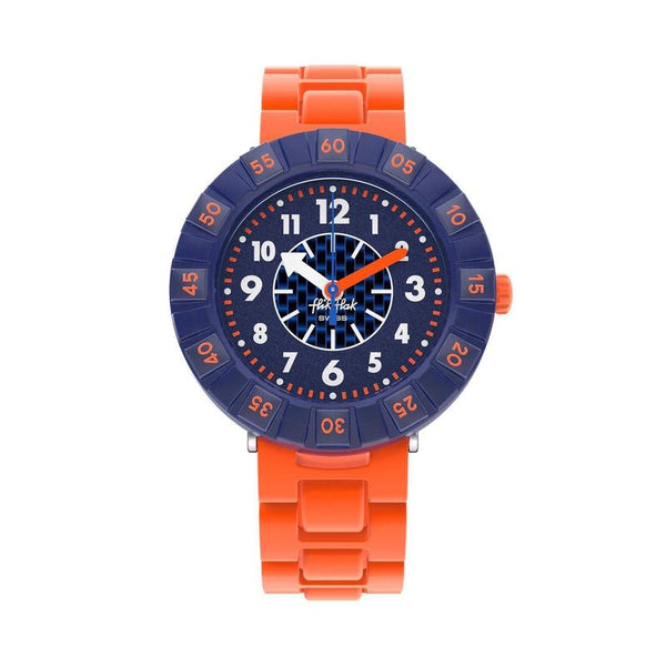 Orologio Flik Flak - OrangeBrick - Blu - 37mm - Arancione - FCSP103