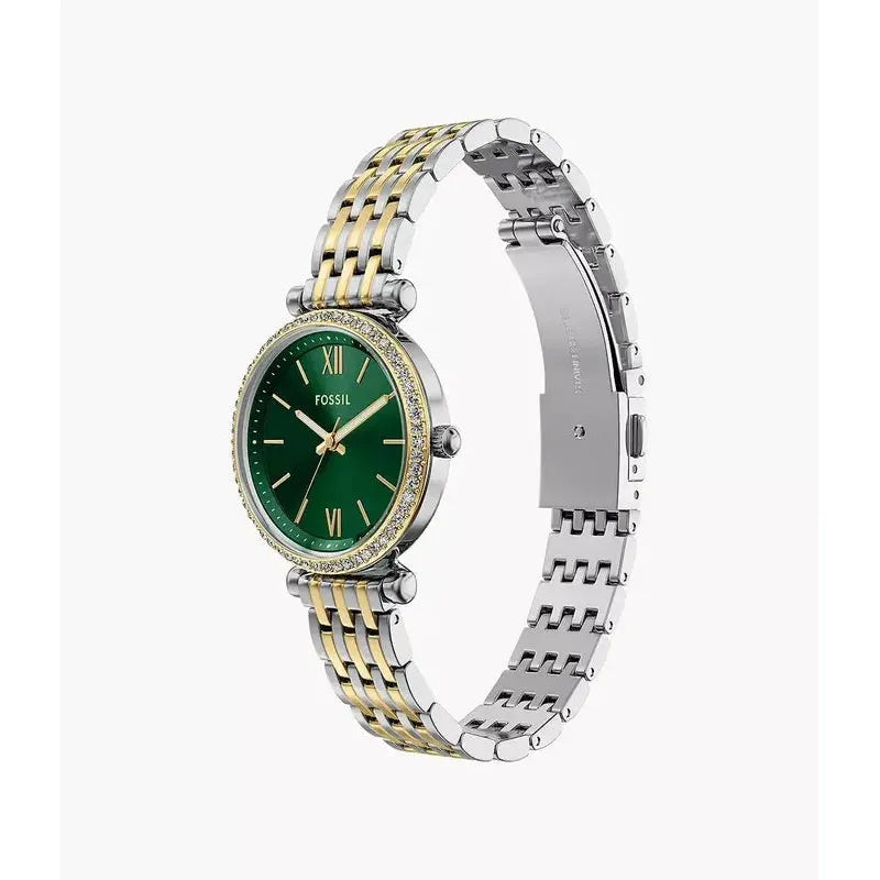 Fossil Carlie Mini Three-Hand Two-Tone Stainless Steel Women's Watch