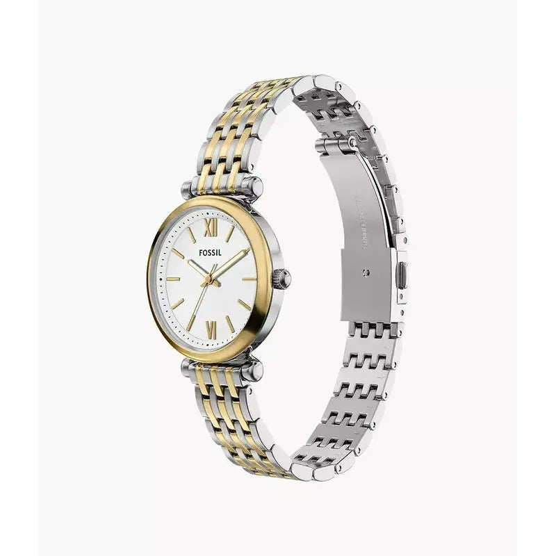 Fossil Carlie Mini Three-Hand Two-Tone Stainless Steel Women's Watch and Bracelet