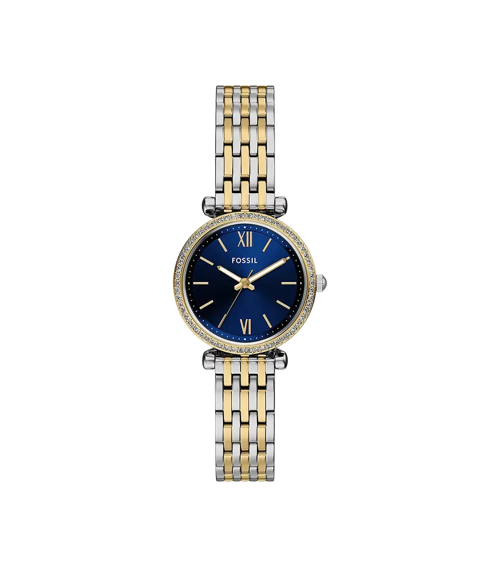 Fossil Carlie Mini Three-Hand Two-Tone Stainless Steel Women's Watch