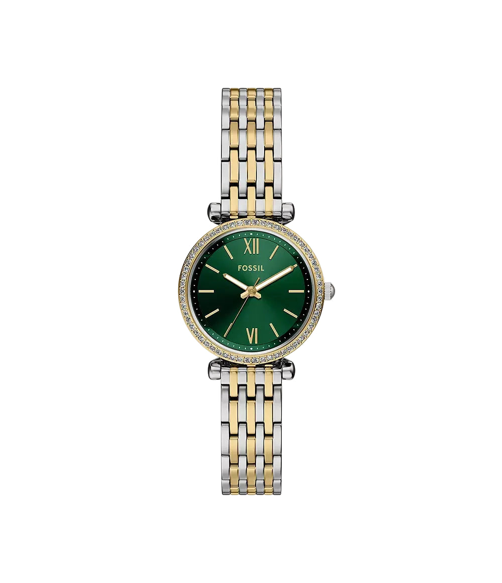 Fossil Carlie Mini Three-Hand Two-Tone Stainless Steel Women's Watch