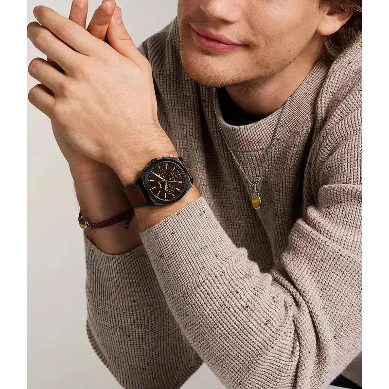 Fossil Everett Chronograph Brown Leather Men's Watch