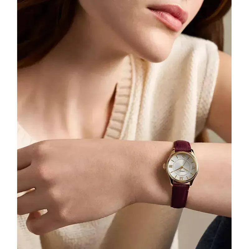 Fossil Gilmore Three-Hand Red Leather Women's Watch