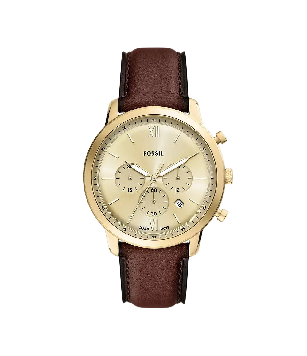 Fossil Neutra 44mm Chronograph Brown Leather Men's Watch