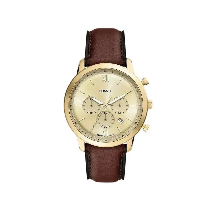 Fossil Neutra 44mm Chronograph Brown Leather Men's Watch