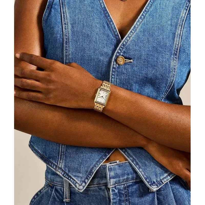 Fossil Raquel Three-Hand Date Gold-Tone Stainless Steel Watch Women's Watch