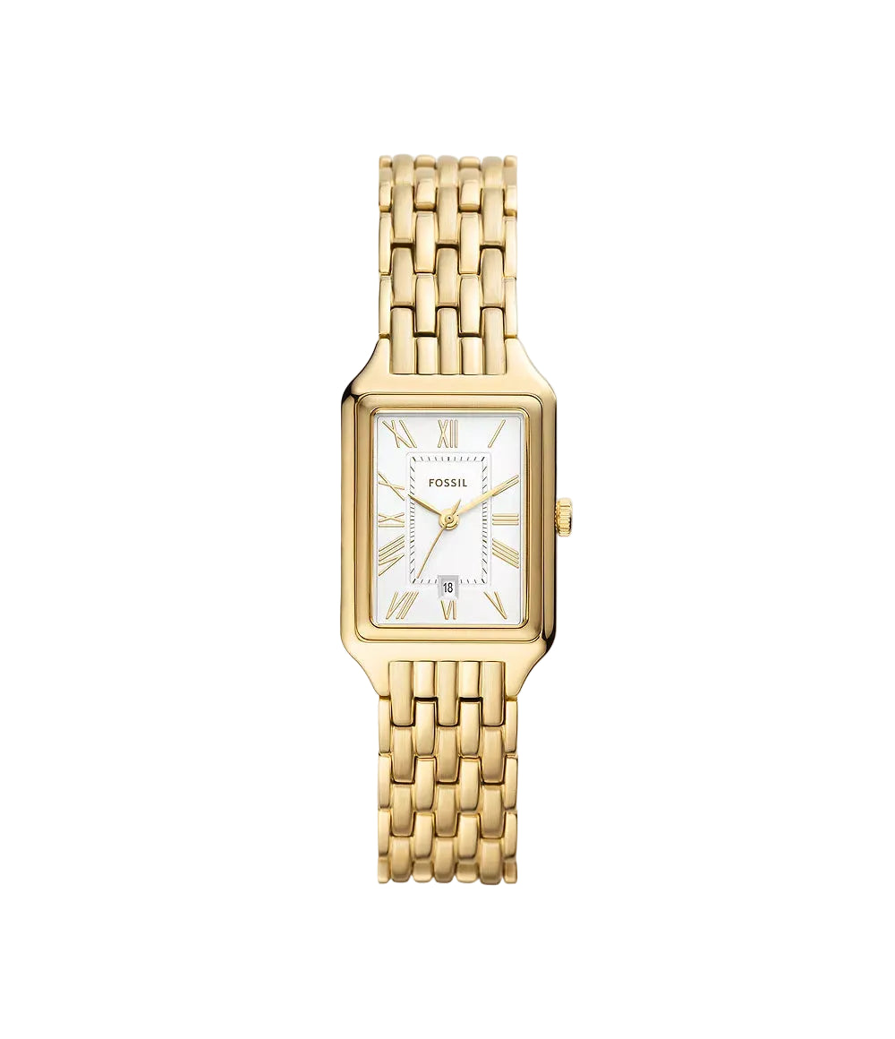 Fossil Raquel Three-Hand Date Gold-Tone Stainless Steel Watch Women's Watch