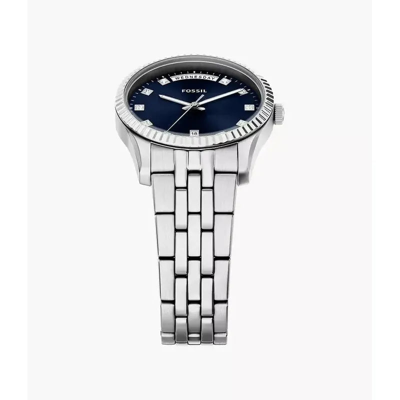 Fossil Scarlette Three-Hand Day-Date Stainless Steel Women's Watch