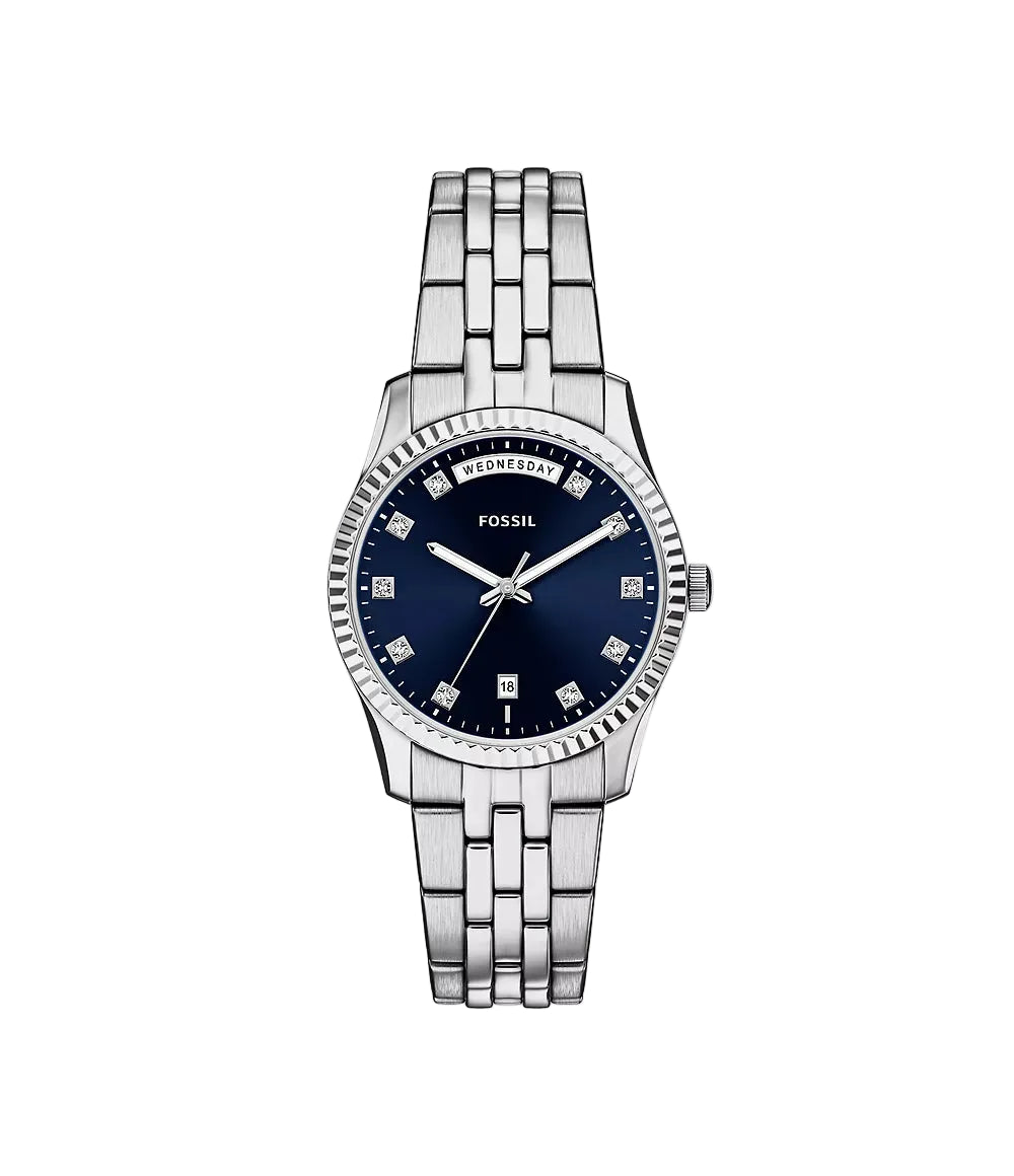 Fossil Scarlette Three-Hand Day-Date Stainless Steel Women's Watch