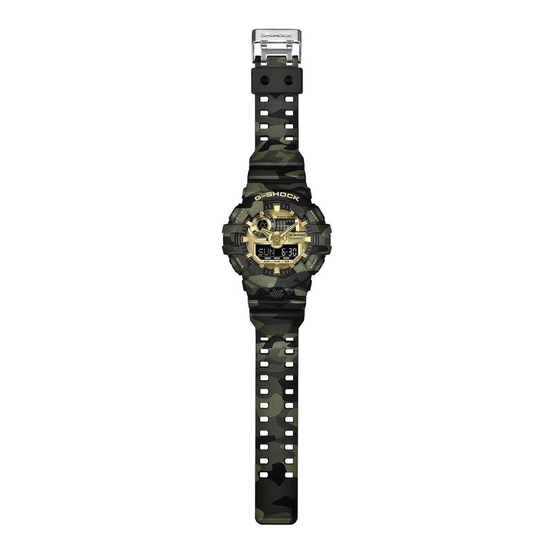 G-SHOCK GA-700CMG-3A Bold Camo Analog-Digital Watch Gold Face