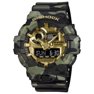 G-SHOCK GA-700CMG-3A Bold Camo Analog-Digital Watch Gold Face