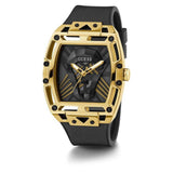 GUESS Mens Black Gold Tone Multi-function Watch GW0500G1