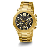 GUESS Mens Black Gold Tone Multi-function Watch GW0539G2