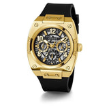 GUESS Mens Black Gold Tone Multi-function Watch GW0569G2