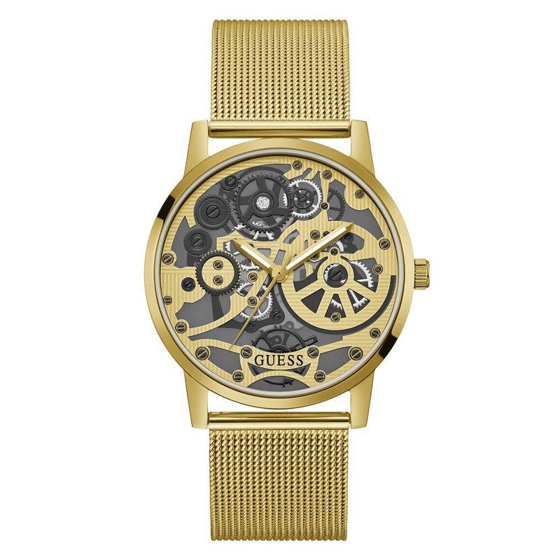 GUESS Mens Gold Tone Analog Watch GW0538G2