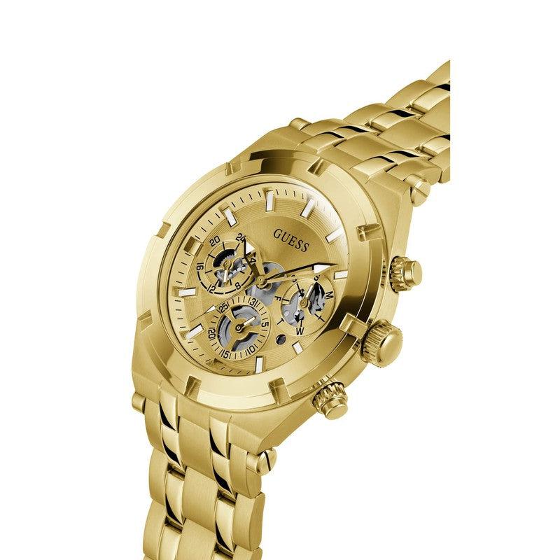 GUESS Mens Gold Tone Multi-function Watch GW0260G4