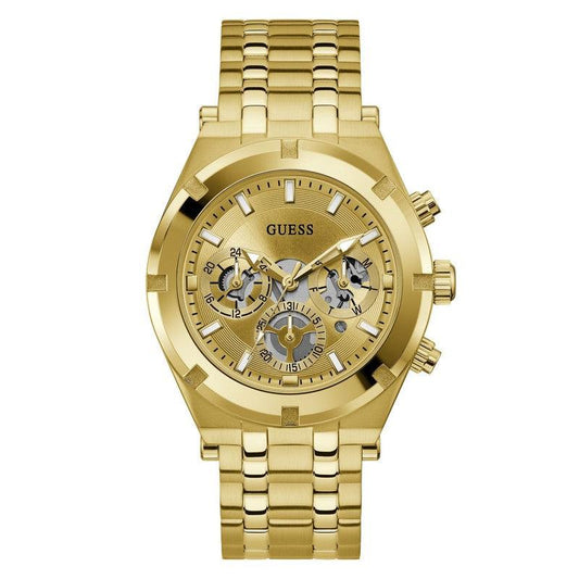 GUESS Mens Gold Tone Multi-function Watch GW0260G4