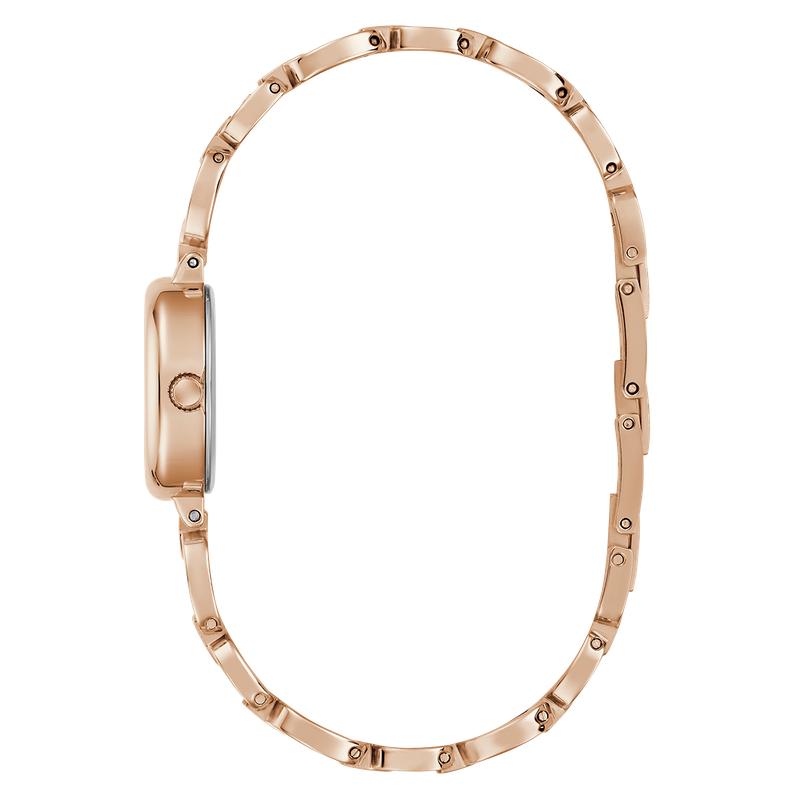 GUESSRose Gold Analog Watch with Oval White Dial