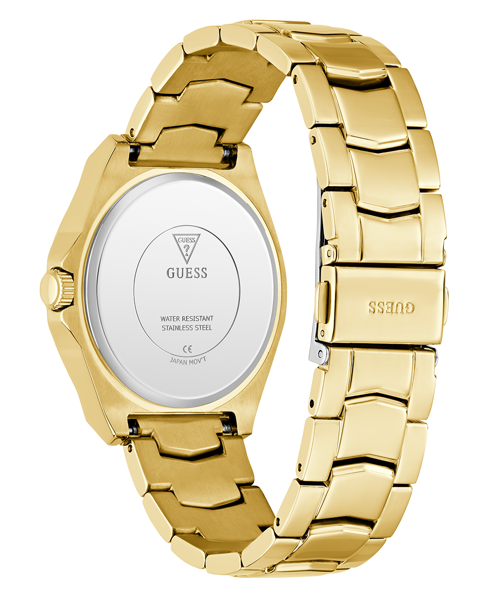 GUESS Gold Tone Women's Multi-Function Quartz Watch with Diamond Accents