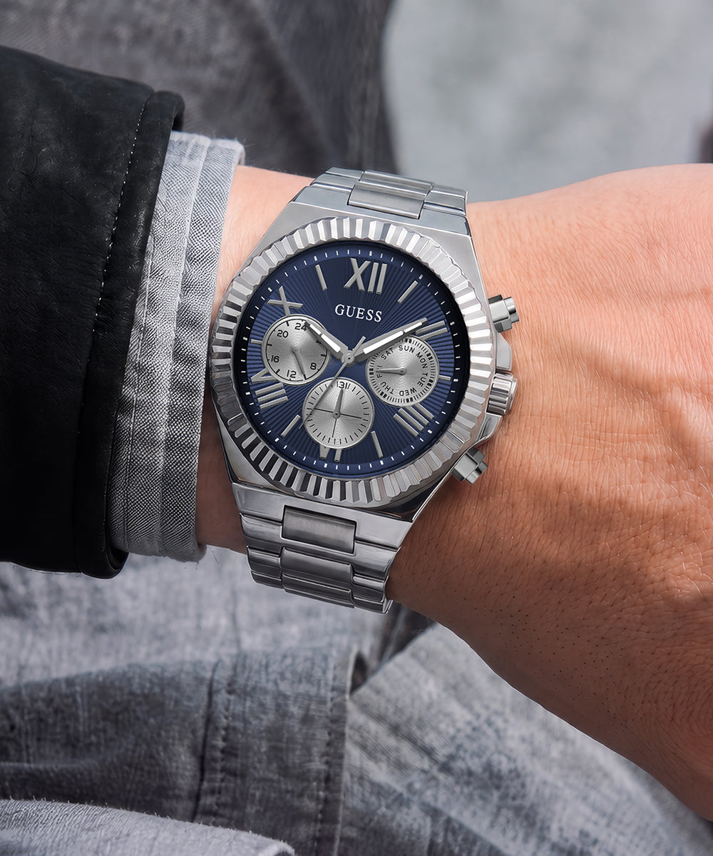 Guess Equity Men's Multifunction Watch Silver