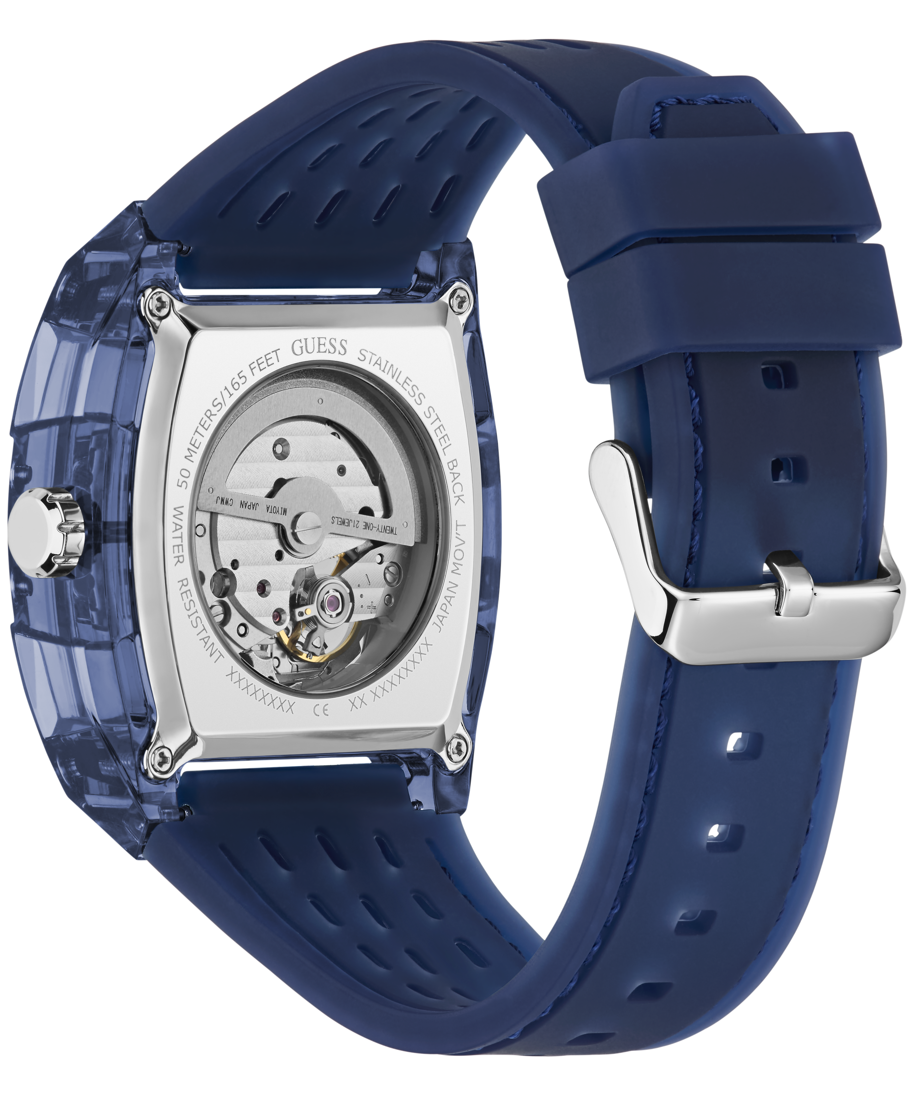GUESS Men's Blue Analog Watch 42mm Automatic