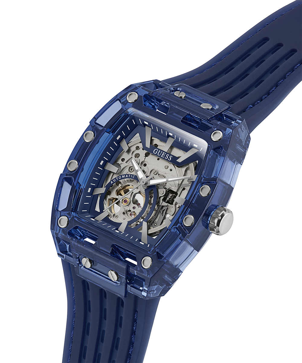 GUESS Men's Blue Analog Watch 42mm Automatic