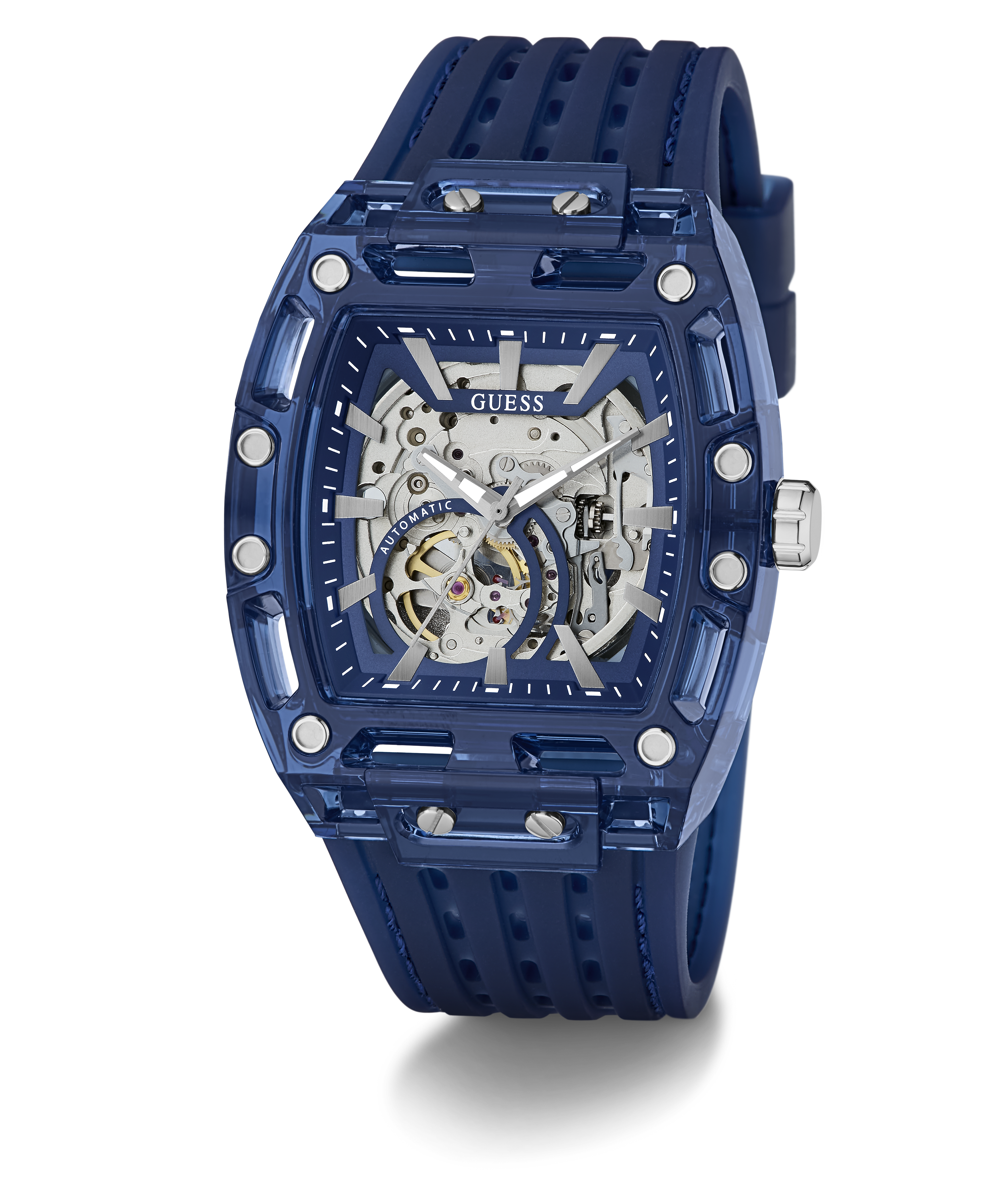 GUESS Men's Blue Analog Watch 42mm Automatic