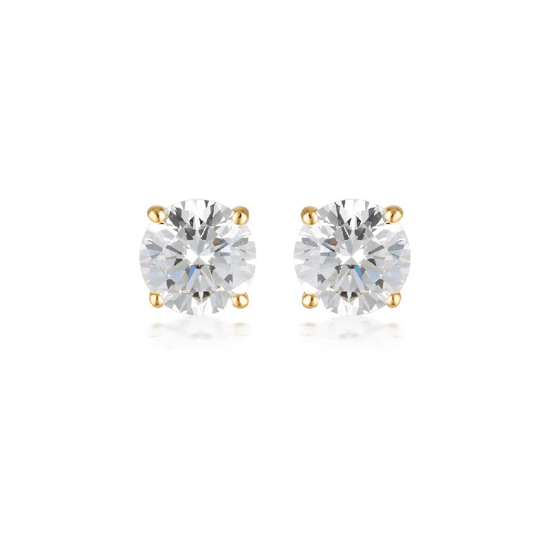 Georgini 5mm Clear Round Gold Stud