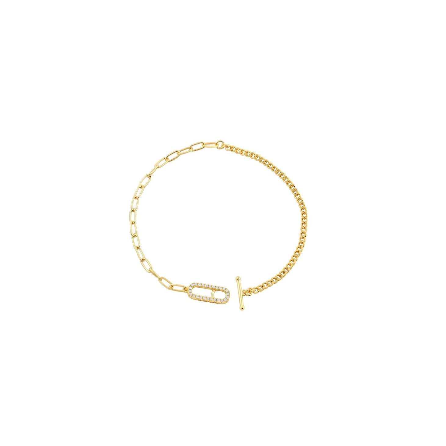 Georgini Alchemy Paperclip Curb Fob Bracelet 18ct Gold