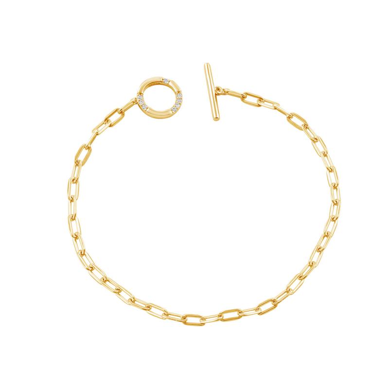 Georgini Alchemy Paperclip Fob Bracelet 18ct Gold Plated