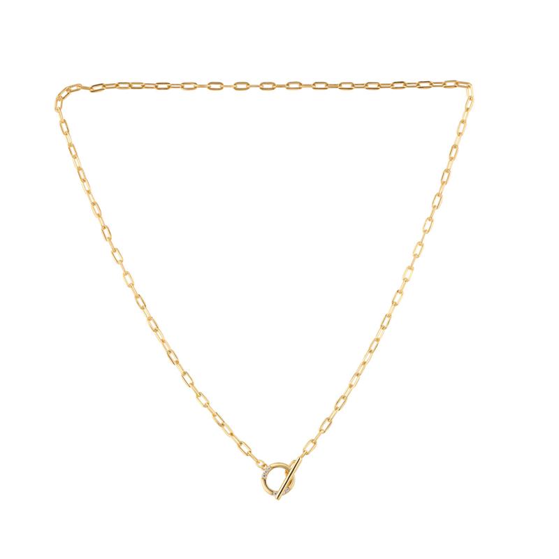 Georgini Alchemy Paperclip Fob Necklace 18ct Gold Plated