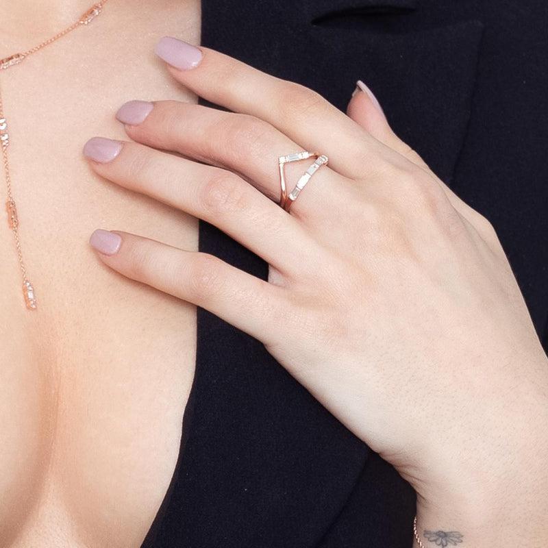 Georgini Georgini The Layered Edit Trys Ring Rose Gold -6