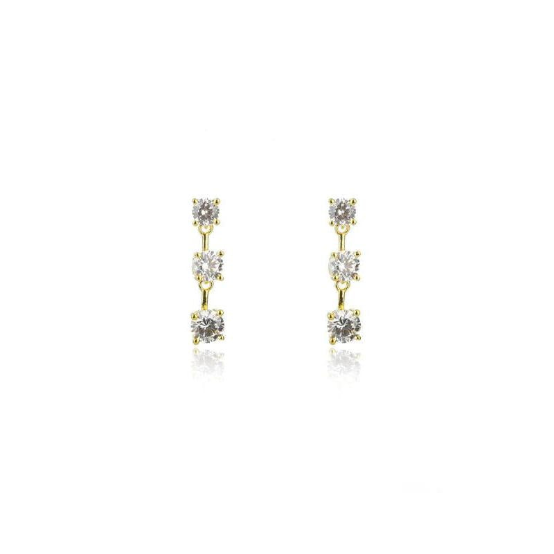 Georgini Gifts Trilogy Gold Earrings with Cubic Zirconia