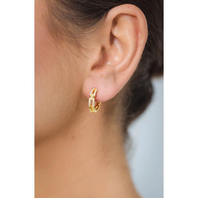 Georgini Goddess Link Hoop Earrings - Gold