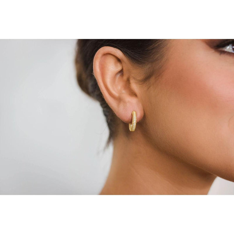 Georgini Goddess Pave Hoop Earrings - Gold