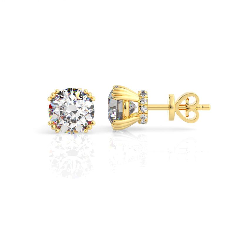 Georgini Gold-Plated Hidden Halo Round Stud Earrings